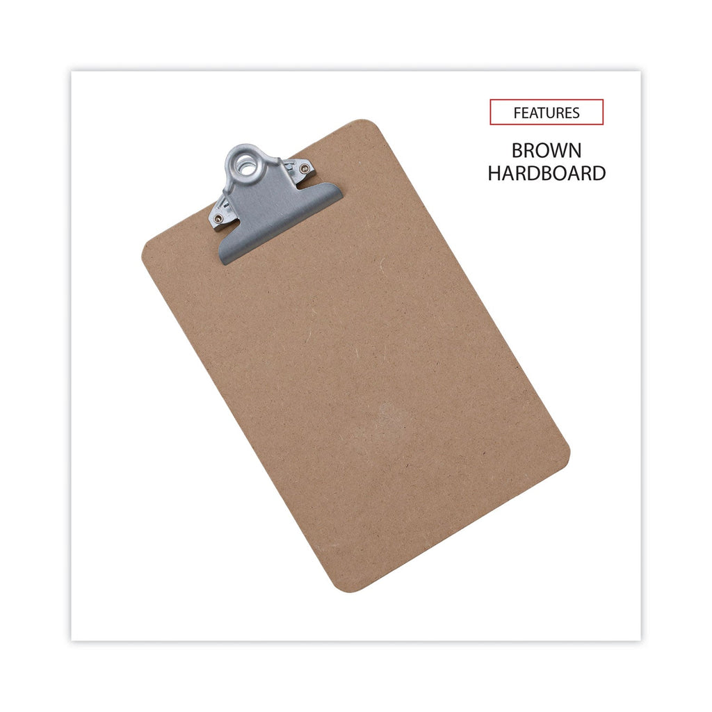 Universal Hardboard Clipboard, 0.75" Clip Capacity, Holds 5 x 8 Sheets, Brown, 3/Pack