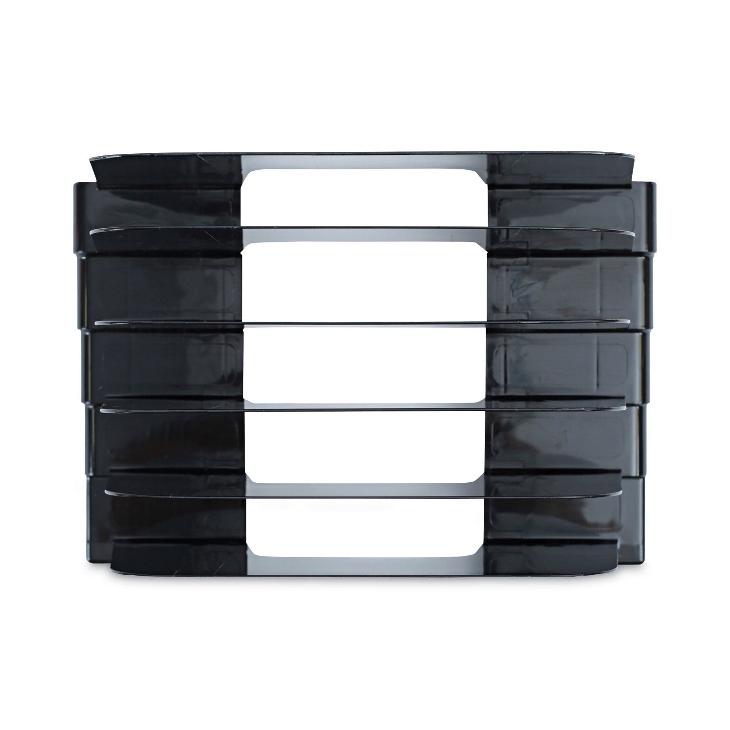 Universal Recycled Plastic Incline Sorter, 5 Sections, Letter Size Files, 13.25" x 9" x 9", Black