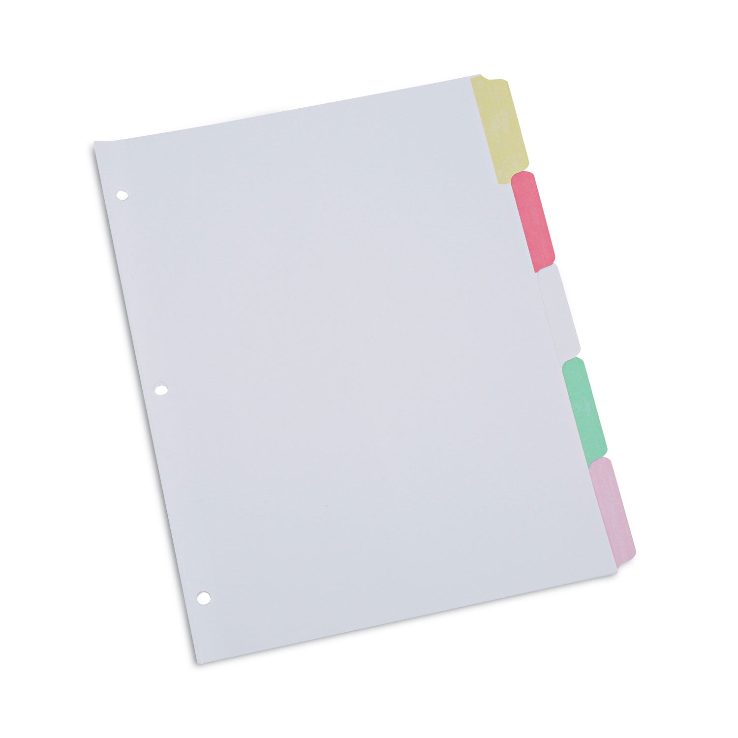 Universal Deluxe Write-On/Erasable Tab Index, 5-Tab, 11 x 8.5, White, Assorted Tabs, 1 Set