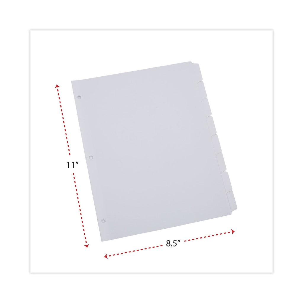 Universal Deluxe Write-On/Erasable Tab Index, 8-Tab, 11 x 8.5, White, White Tabs, 1 Set