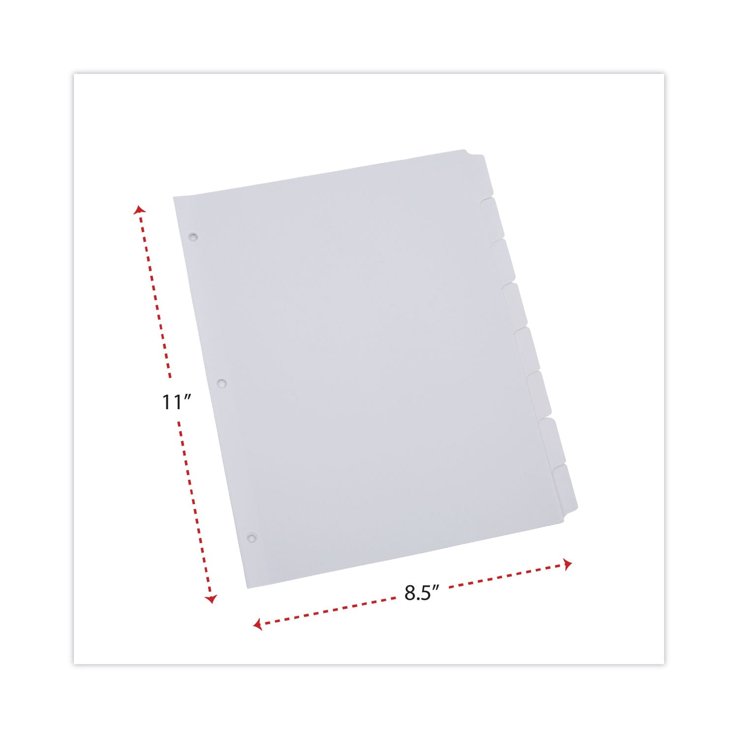Universal Deluxe Write-On/Erasable Tab Index, 8-Tab, 11 x 8.5, White, White Tabs, 1 Set