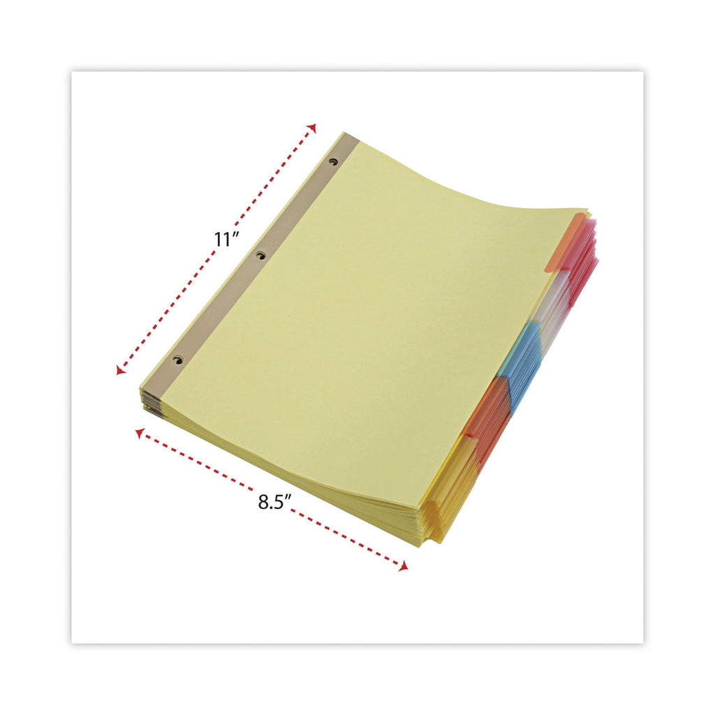 Universal Deluxe Extended Insertable Tab Indexes, 5-Tab, 11 x 8.5, Buff, Assorted tabs, 24 Sets