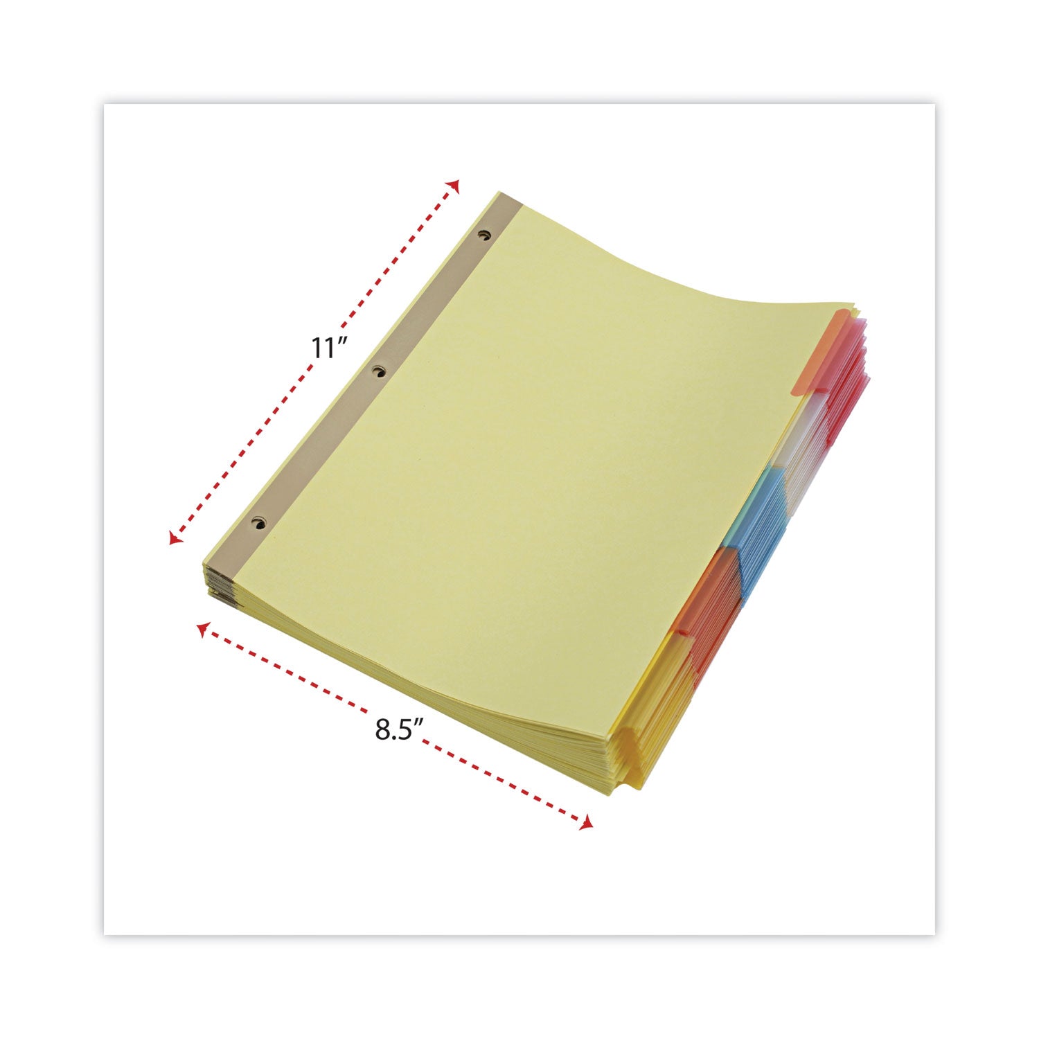 Universal Deluxe Extended Insertable Tab Indexes, 5-Tab, 11 x 8.5, Buff, Assorted tabs, 24 Sets