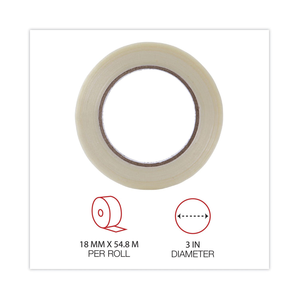 Universal 120# Utility Grade Filament Tape, 3" Core, 18 mm x 54.8 m, Clear