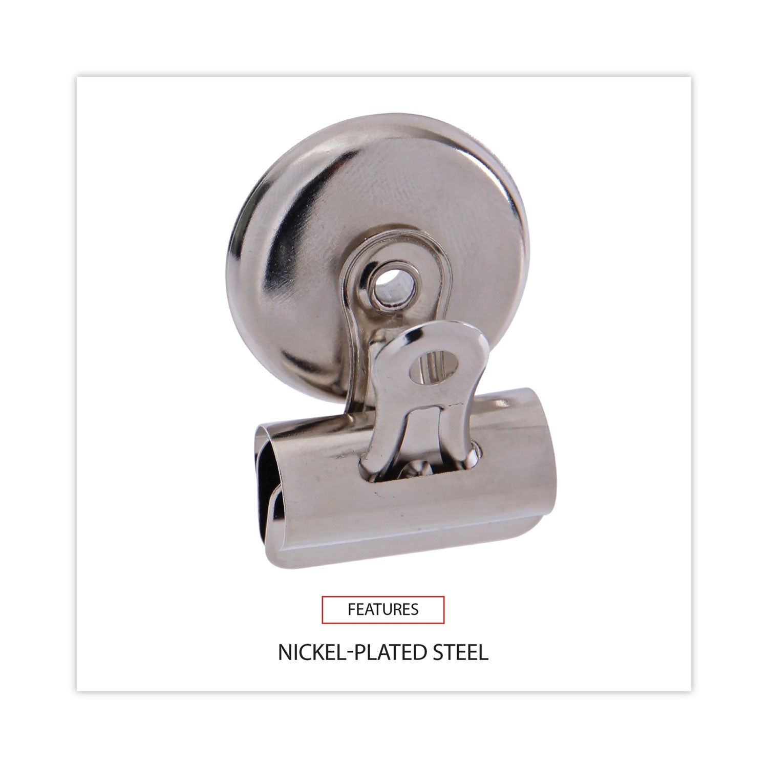 Universal Bulldog Magnetic Clips, Small, Nickel, 18/Pack