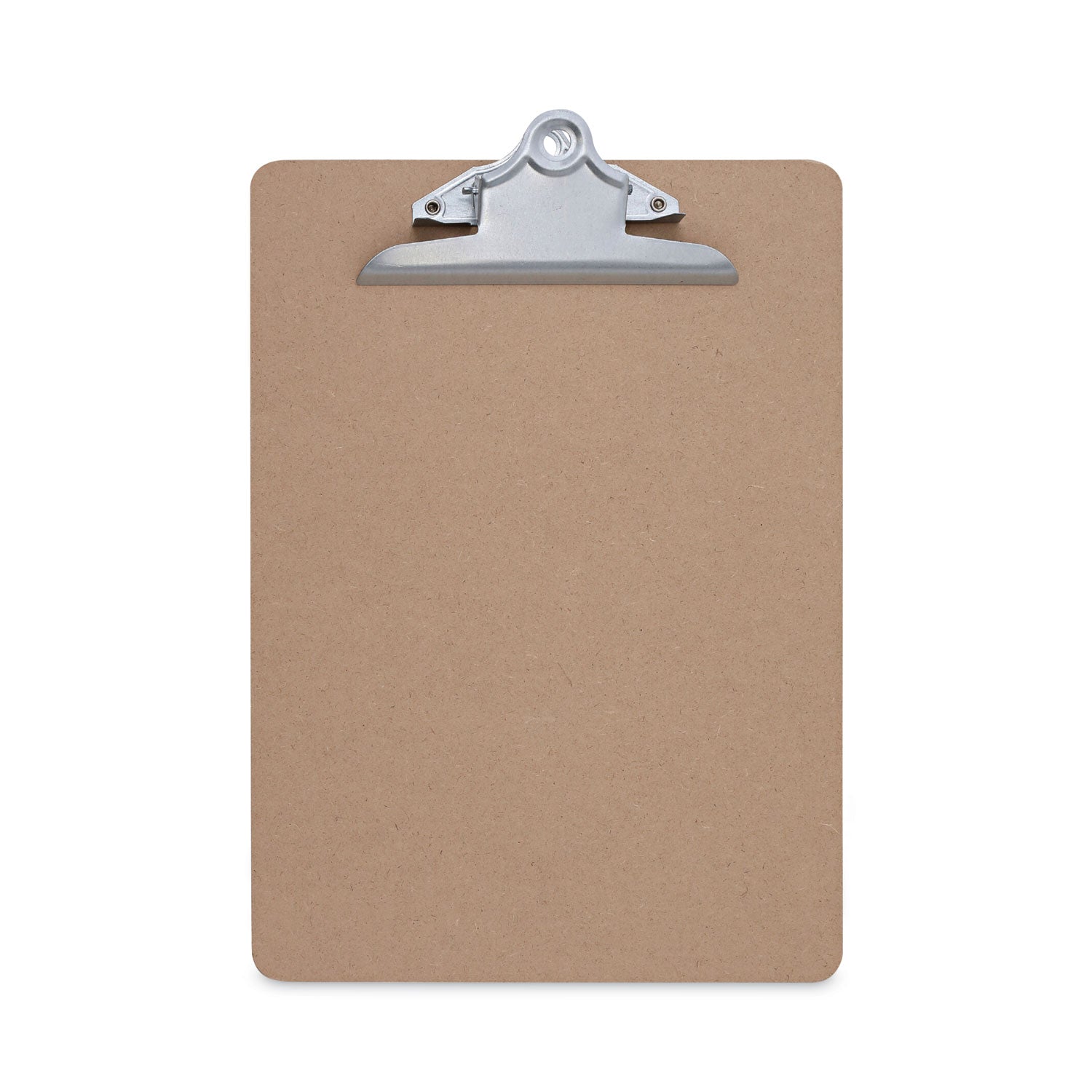 Universal Hardboard Clipboard, 1.25" Clip Capacity, Holds 8.5 x 11 Sheets, Brown
