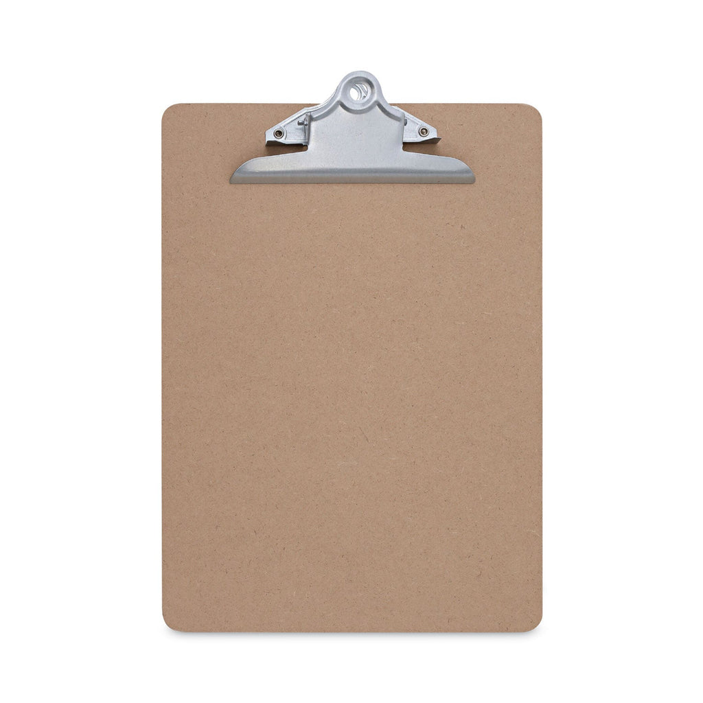 Universal Hardboard Clipboard, 1.25" Clip Capacity, Holds 8.5 x 11 Sheets, Brown, 3/Pack
