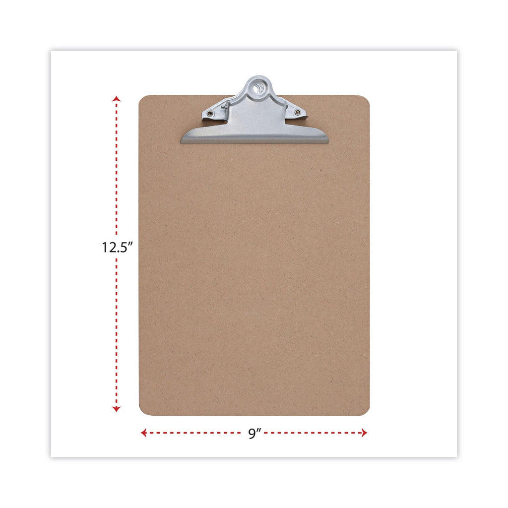 Universal Hardboard Clipboard, 1.25" Clip Capacity, Holds 8.5 x 11 Sheets, Brown, 3/Pack