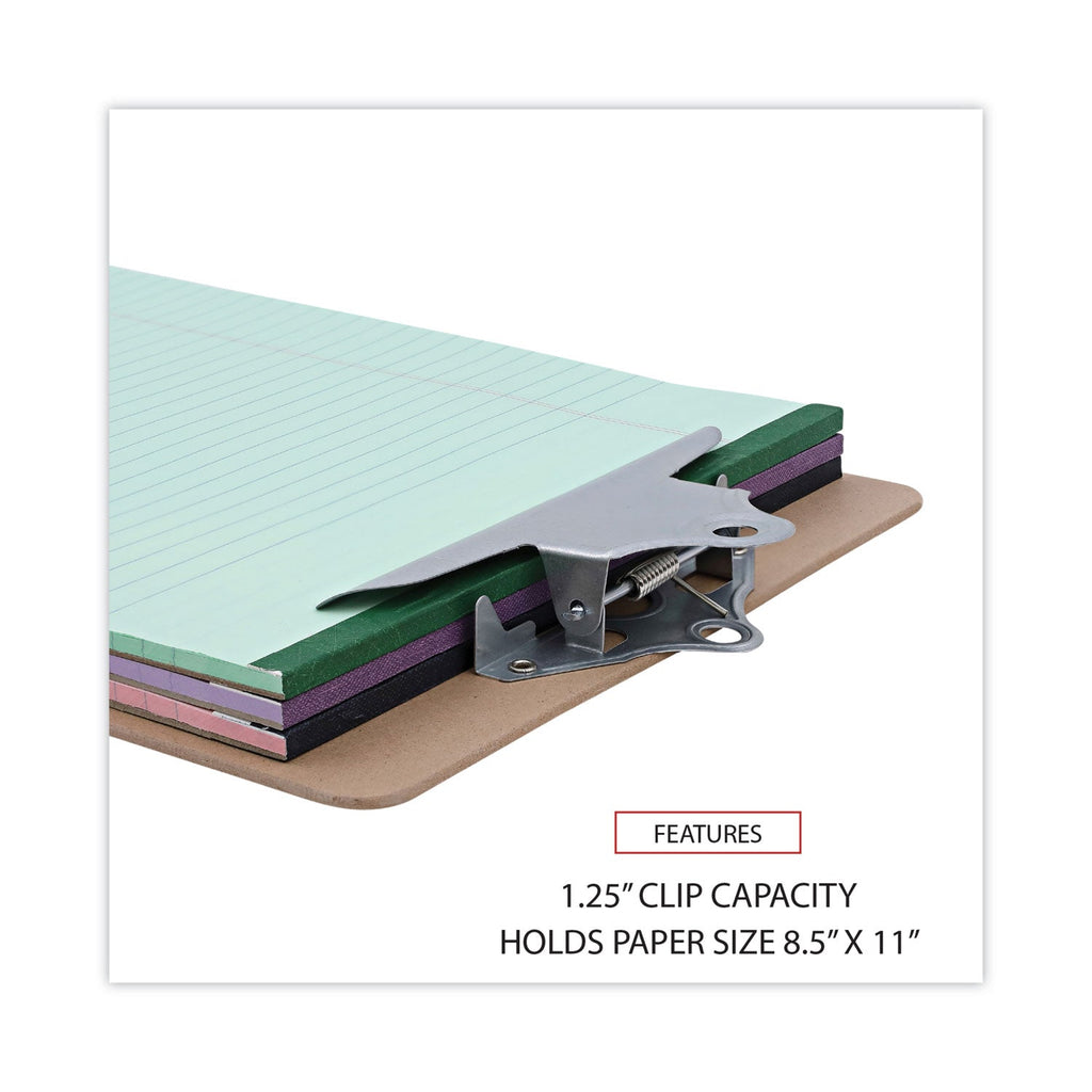 Universal Hardboard Clipboard, 1.25" Clip Capacity, Holds 8.5 x 11 Sheets, Brown, 3/Pack