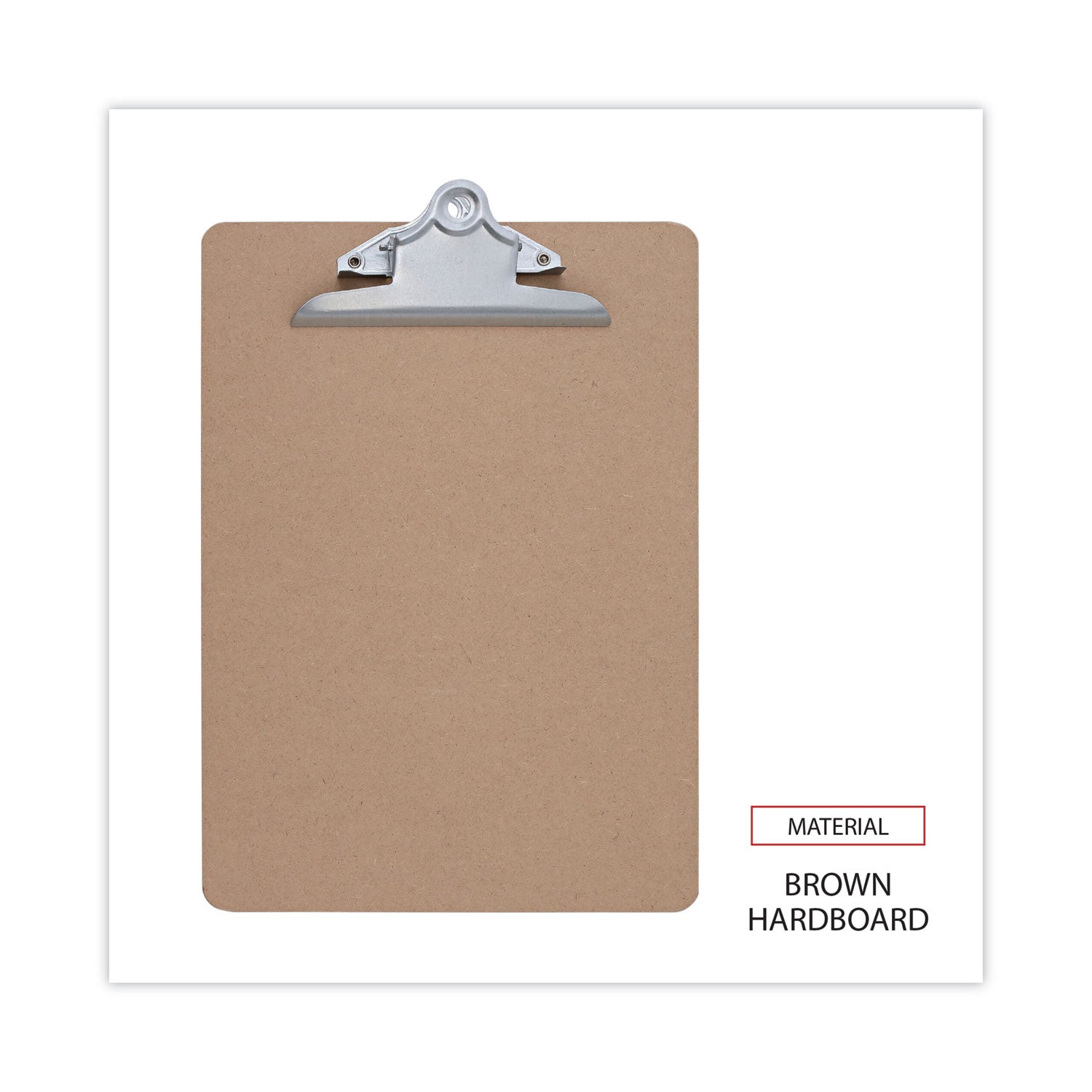 Universal Hardboard Clipboard, 1.25" Clip Capacity, Holds 8.5 x 11 Sheets, Brown, 3/Pack