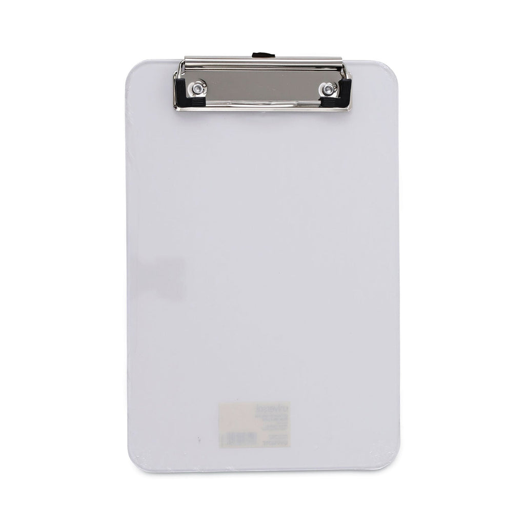 Universal Plastic Clipboard with Low Profile Clip, 0.5" Clip Capacity, Holds 5 x 8 Sheets, Clear