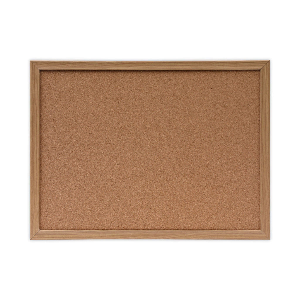 Universal Cork Board with Oak Style Frame, 24 x 18, Natural, Oak-Finished Frame