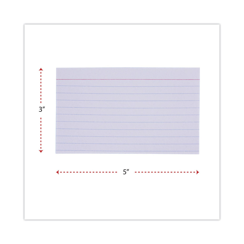 Universal Ruled Index Cards, 3 x 5, White, 100/Pack