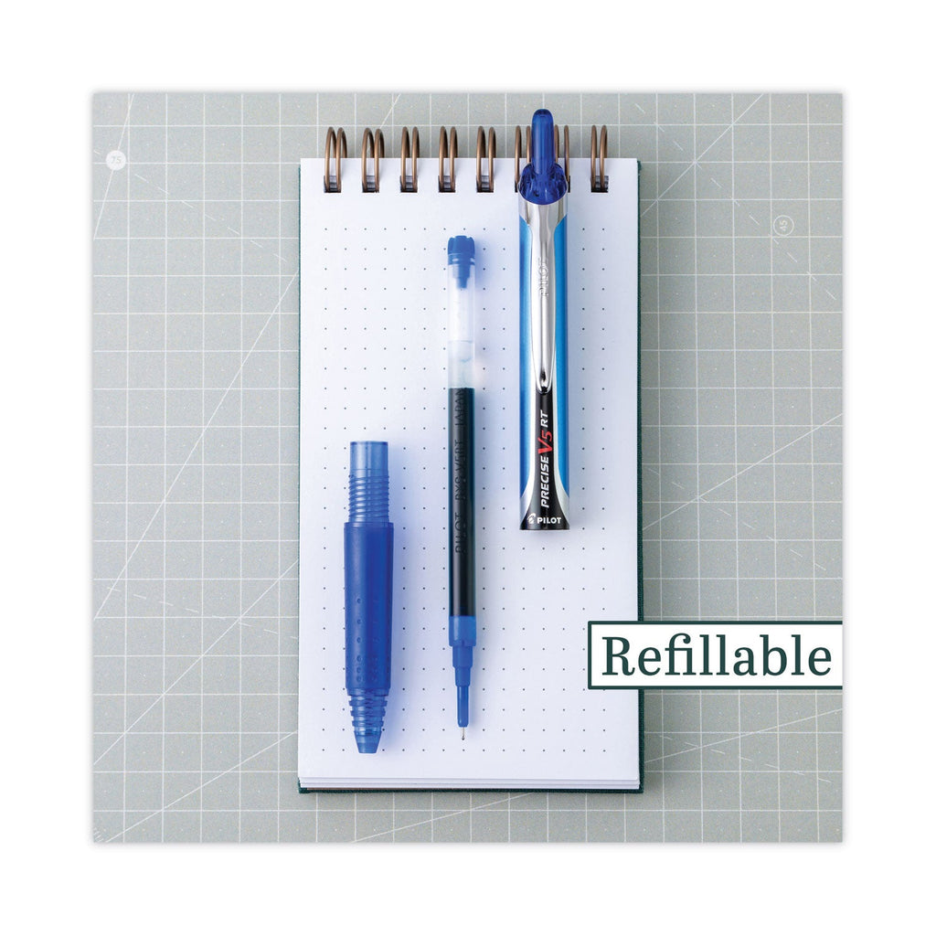 Pilot Precise V5RT Roller Ball Pen, Retractable, Extra-Fine 0.5 mm, Blue Ink, Blue Barrel