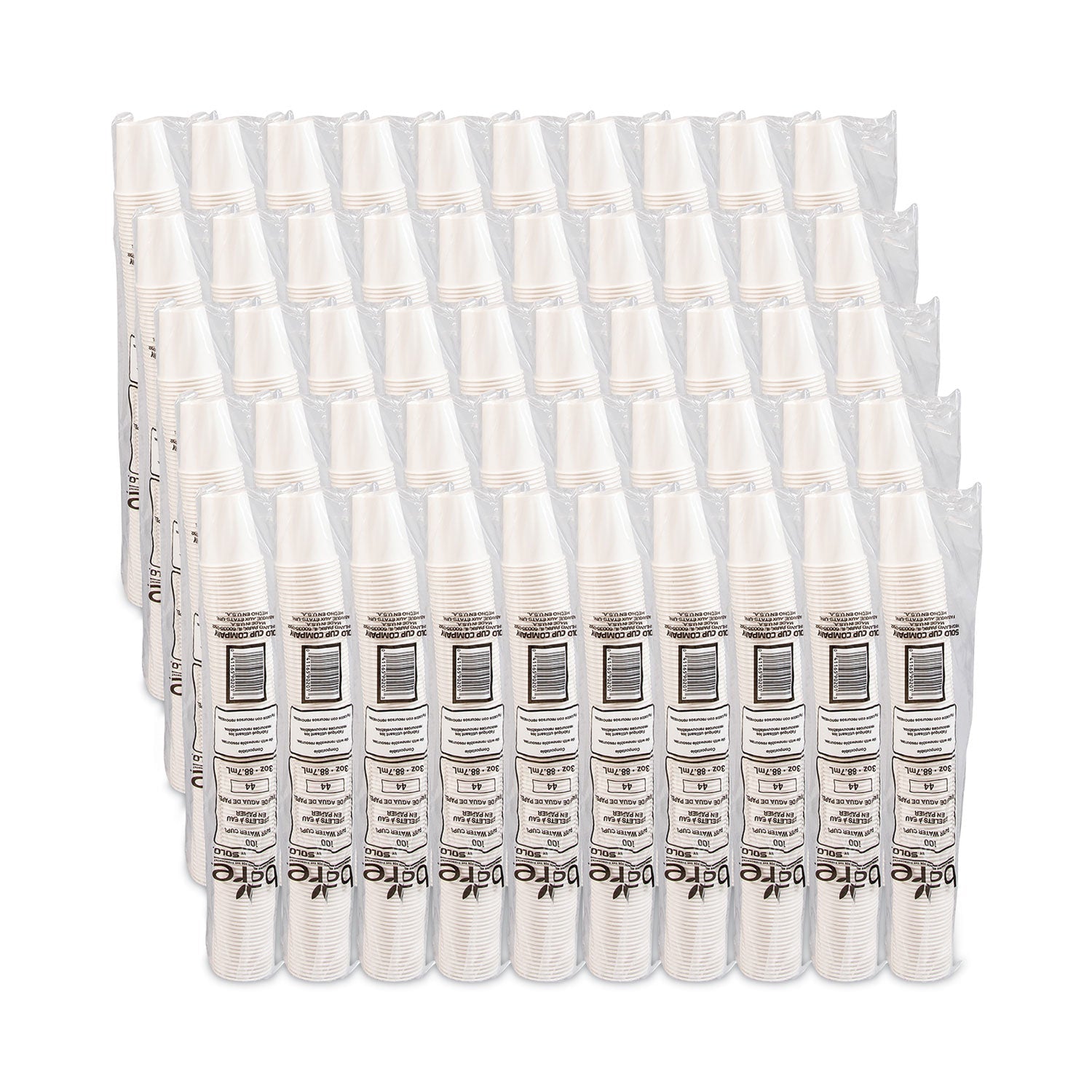 Dart White Paper Water Cups, 3 oz, 100/Pack