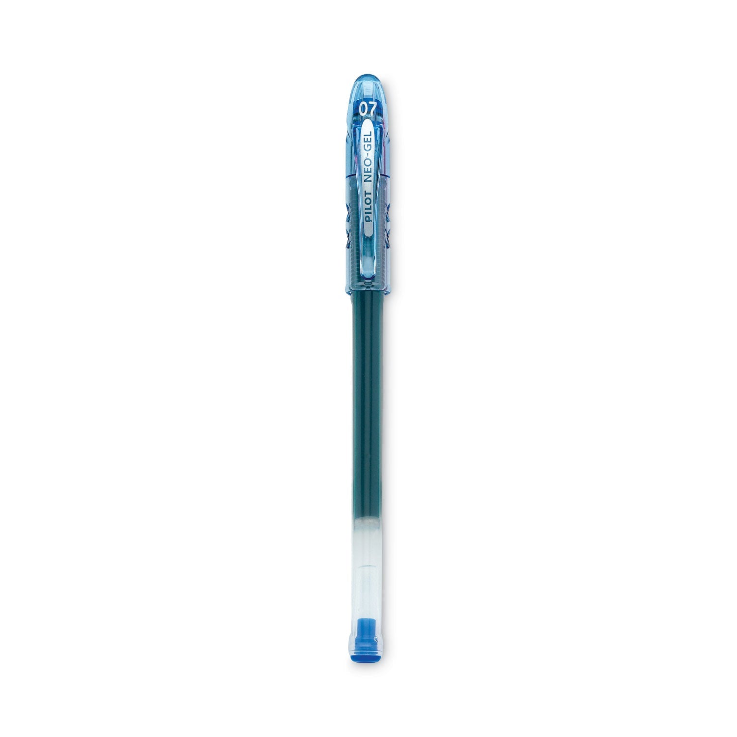 Pilot Neo-Gel Gel Pen, Stick, Fine 0.7 mm, Blue Ink, Blue Barrel, Dozen