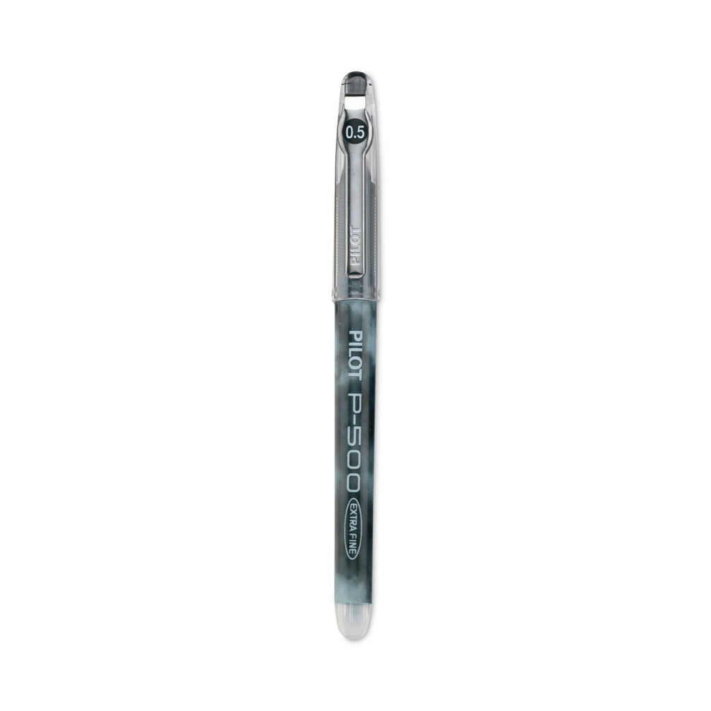 Pilot Precise P-500 Gel Pen, Stick, Extra-Fine 0.5 mm, Black Ink, Black Barrel, Dozen