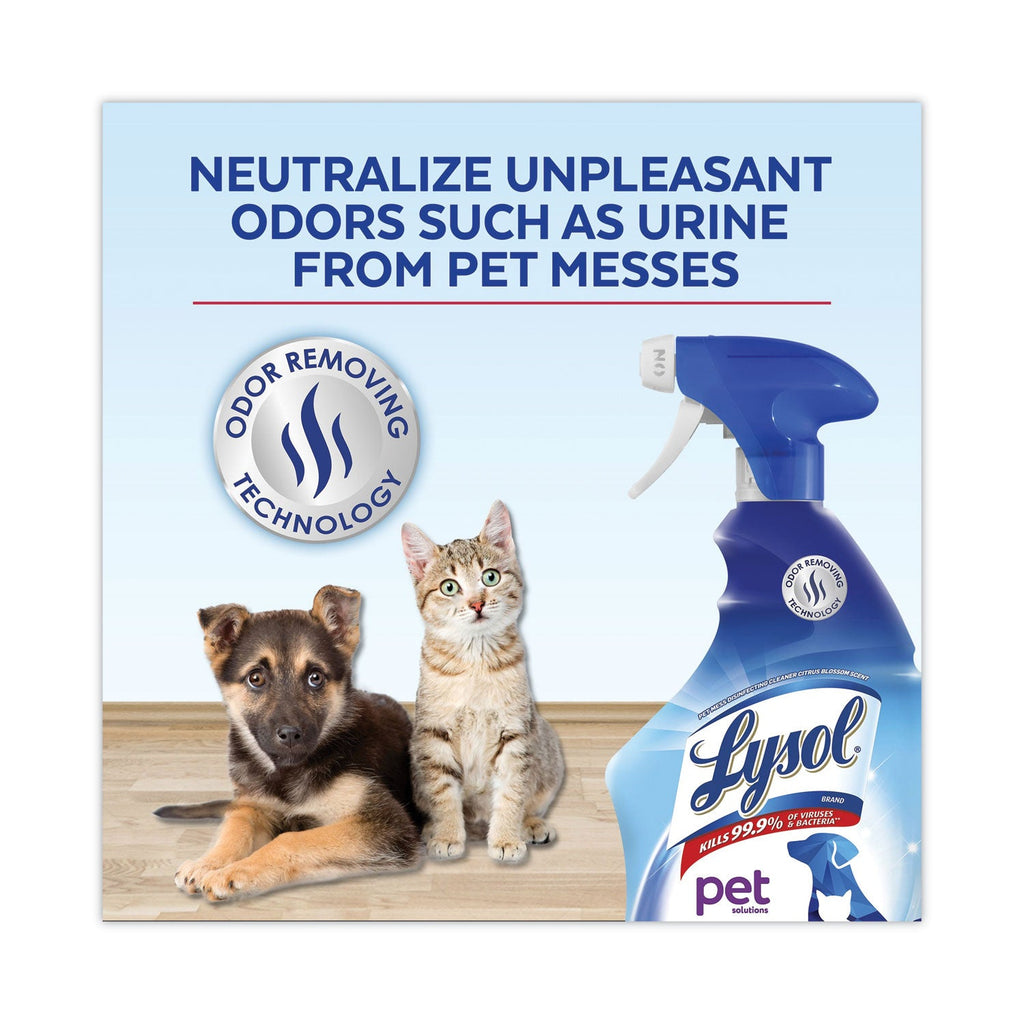 LYSOL Pet Solutions Disinfecting Cleaner, Citrus Blossom, 32 oz Trigger Bottle, 9/Carton