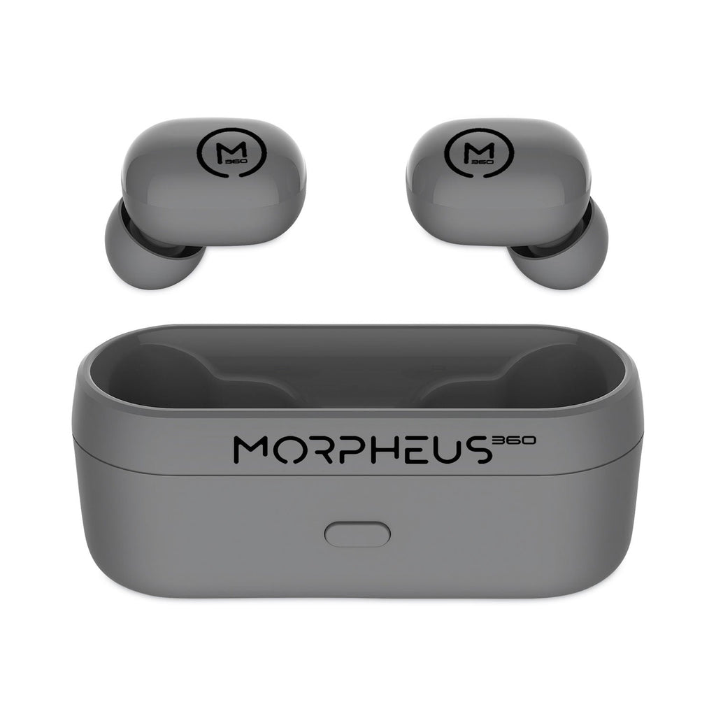 Morpheus 360 Spire True Wireless Earbuds Bluetooth In-Ear Headphones with Microphone, Dark Gray