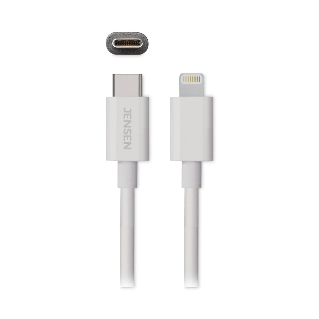 JENSEN USB-C to Lightning Cable, 6 ft, White