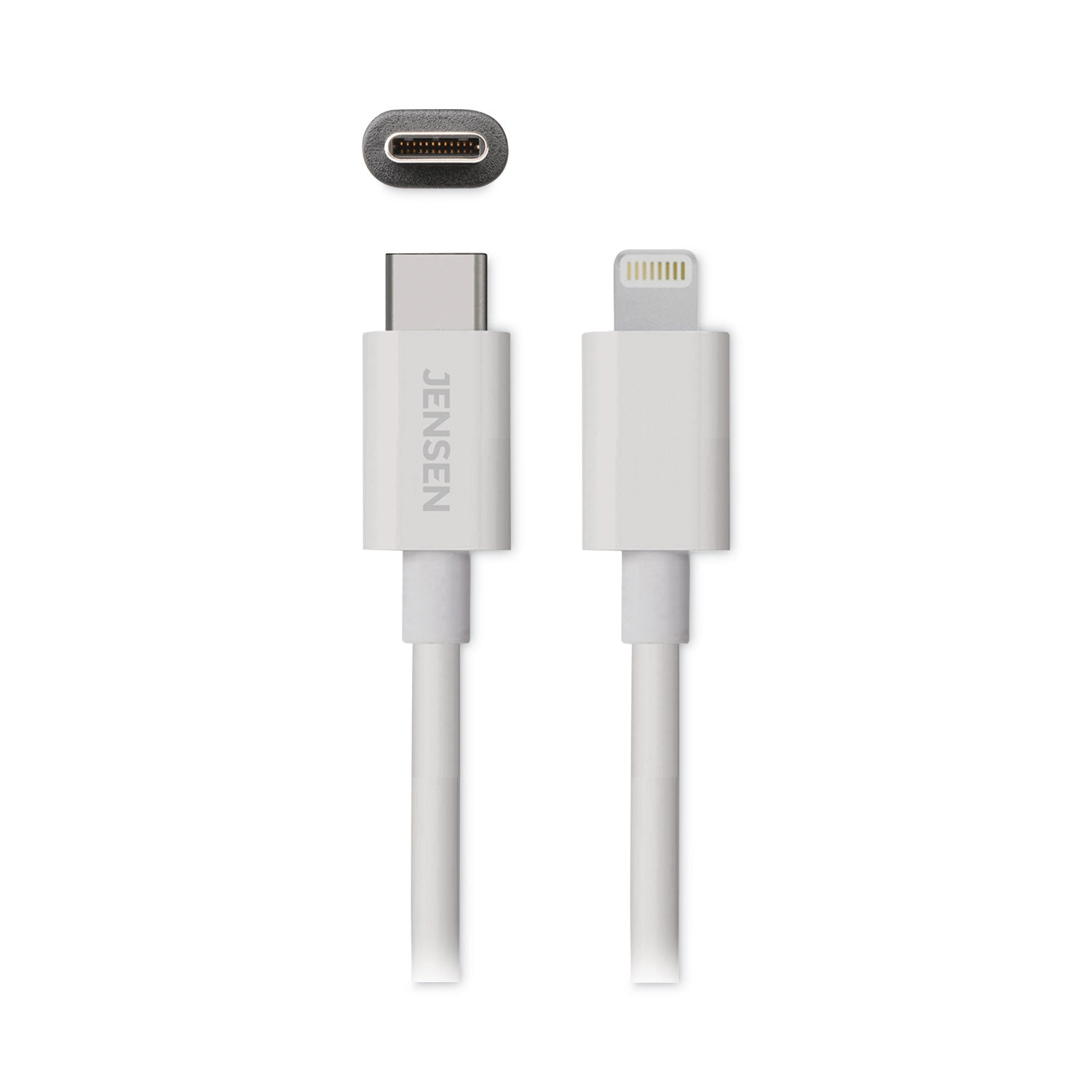 JENSEN USB-C to Lightning Cable, 6 ft, White