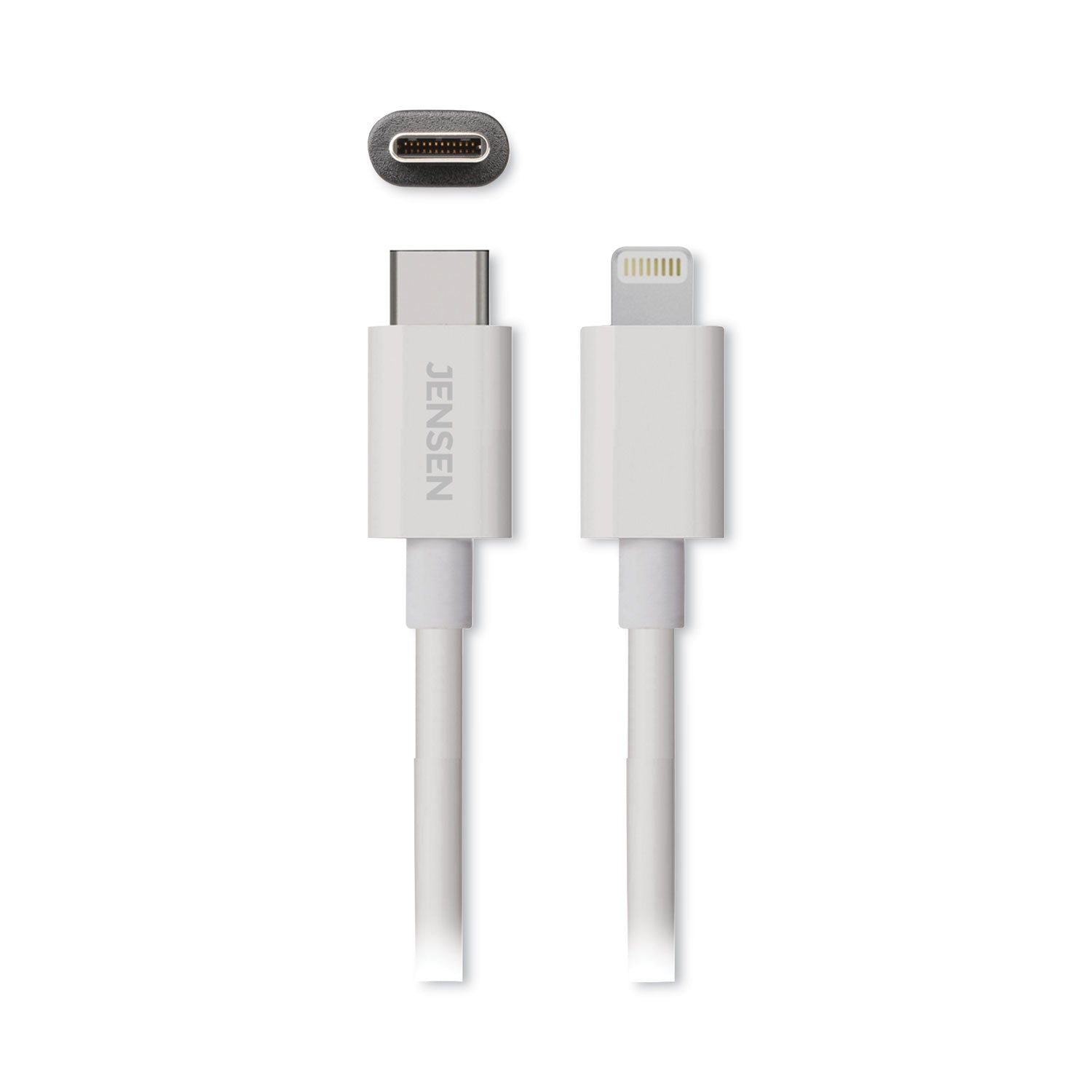 JENSEN USB-C to Lightning Cable, 3 ft, White