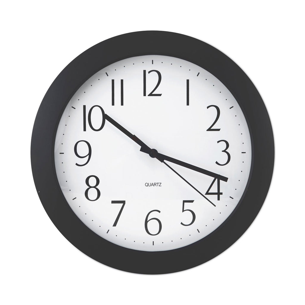 Universal Whisper Quiet Clock, 12" Overall Diameter, Black Case, 1 AA (sold separately)