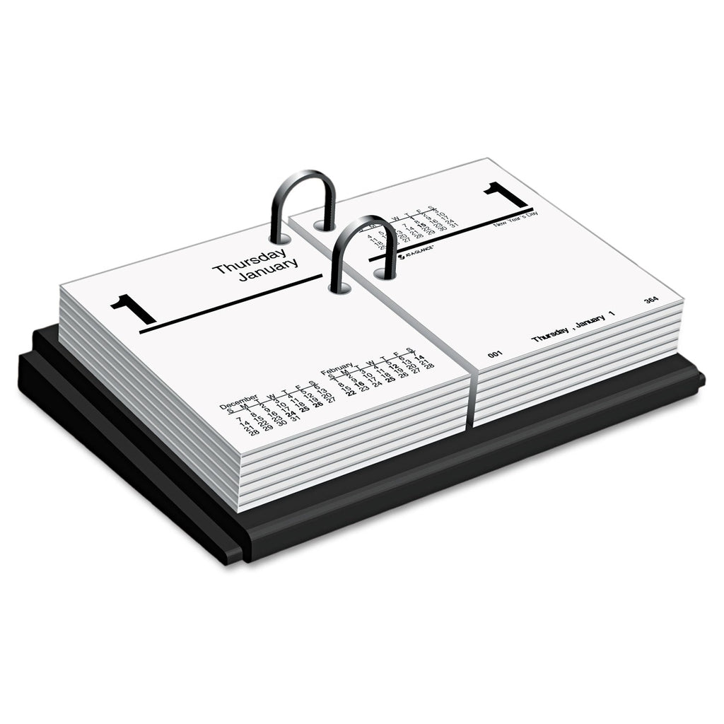 AT-A-GLANCE Desk Calendar Base for Loose-Leaf Refill, 3 x 3.75, Black