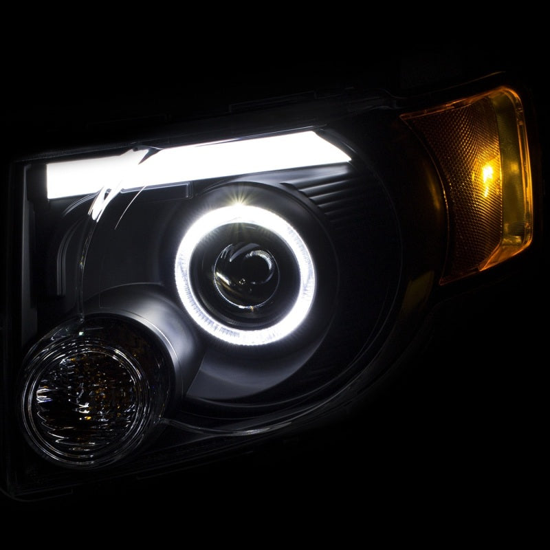 Anzo 2008-2012 Ford Escape Projector Headlights w/ Halo Black