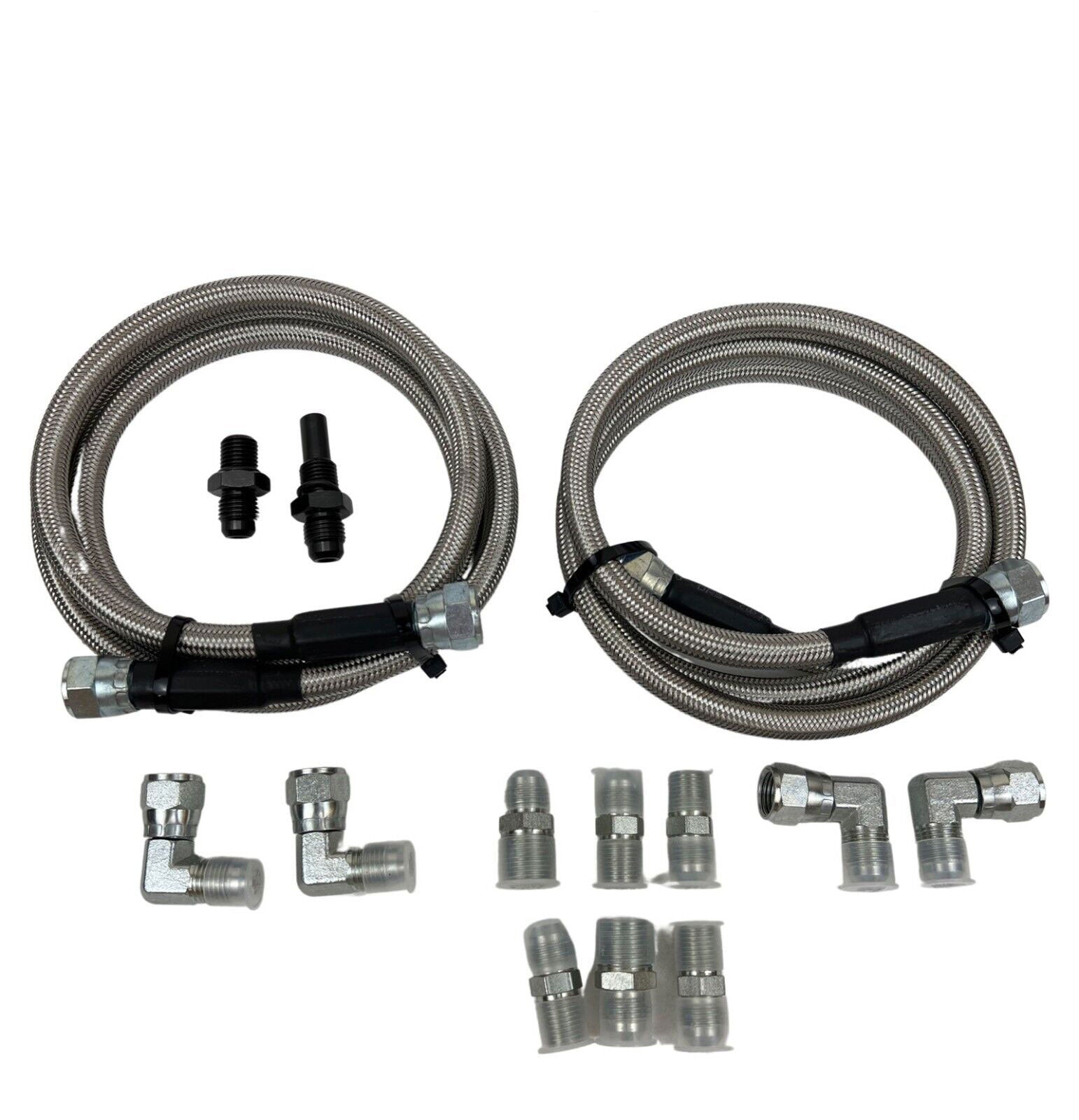 Flexible SS Braided Transmission Cooler Hose Line For GM Chevy 1996 & Newer 4L80E