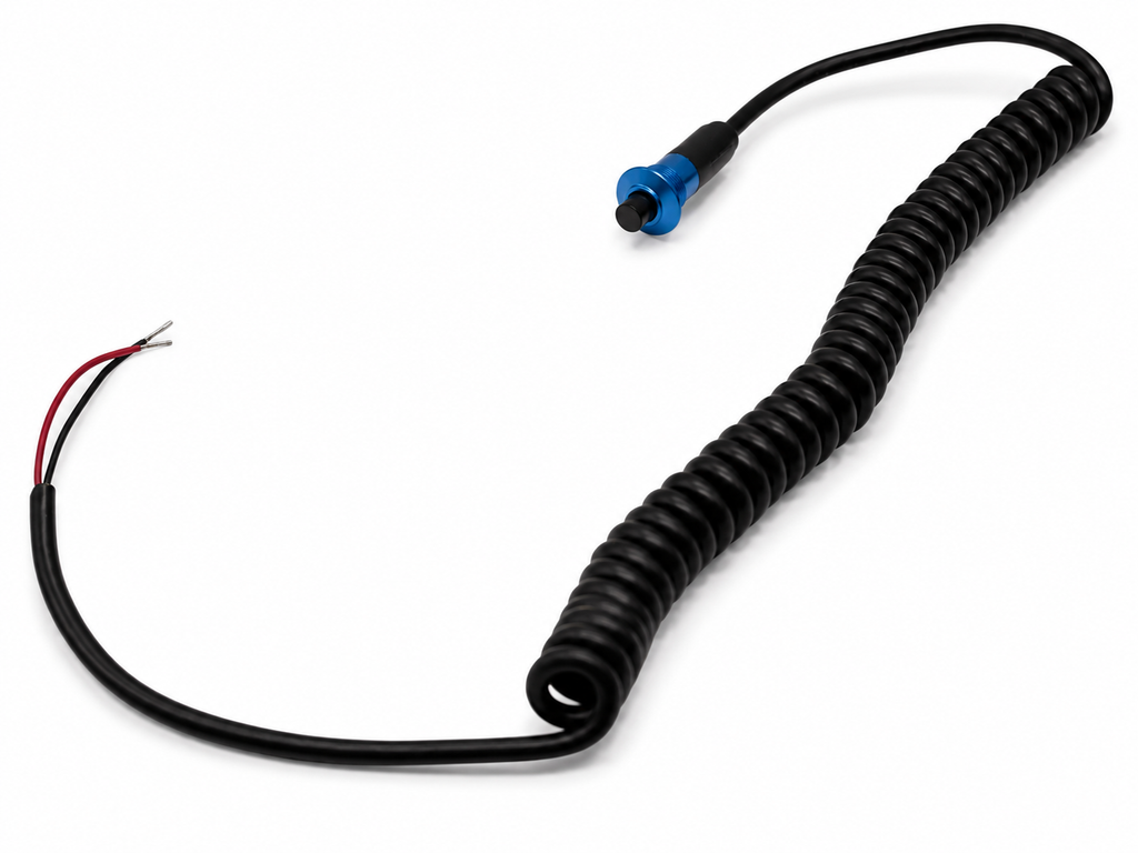 Granatelli Blue Pin Head Momentary Push Button Switch w/ 6' Retractable Cord – 810101BL