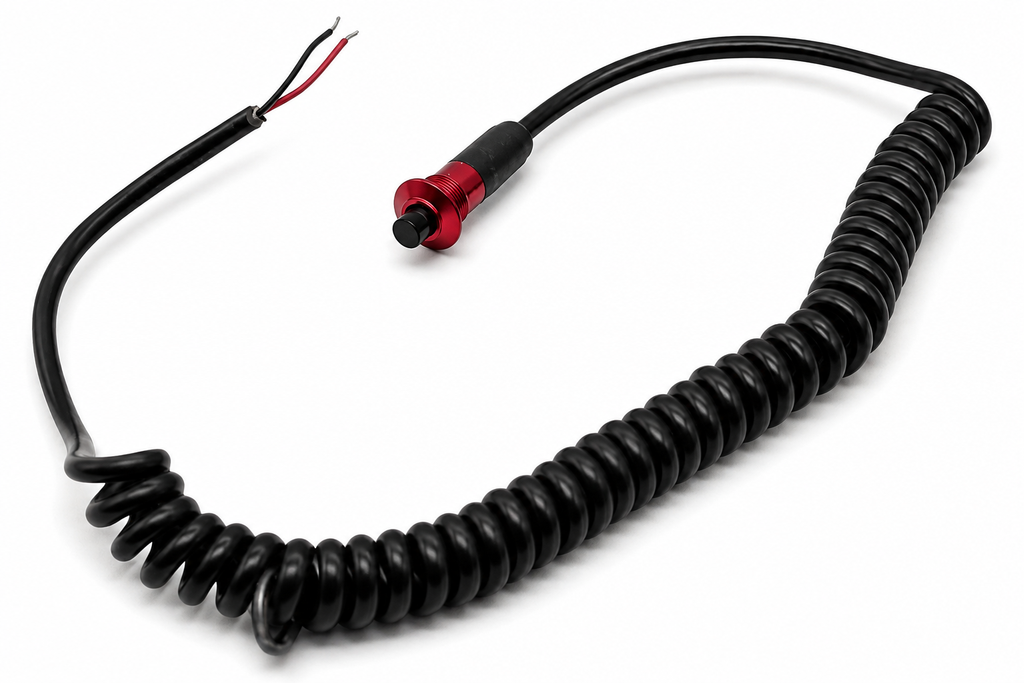 Granatelli Red Pin Head Momentary Push Button Switch w/ 6' Retractable Cord – 810101R