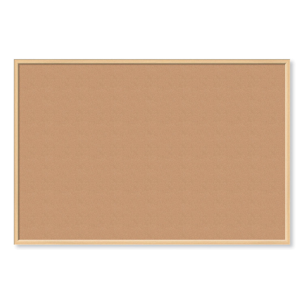 U Brands Cork Bulletin Board, 70 x 47, Natural Surface, Birch Frame