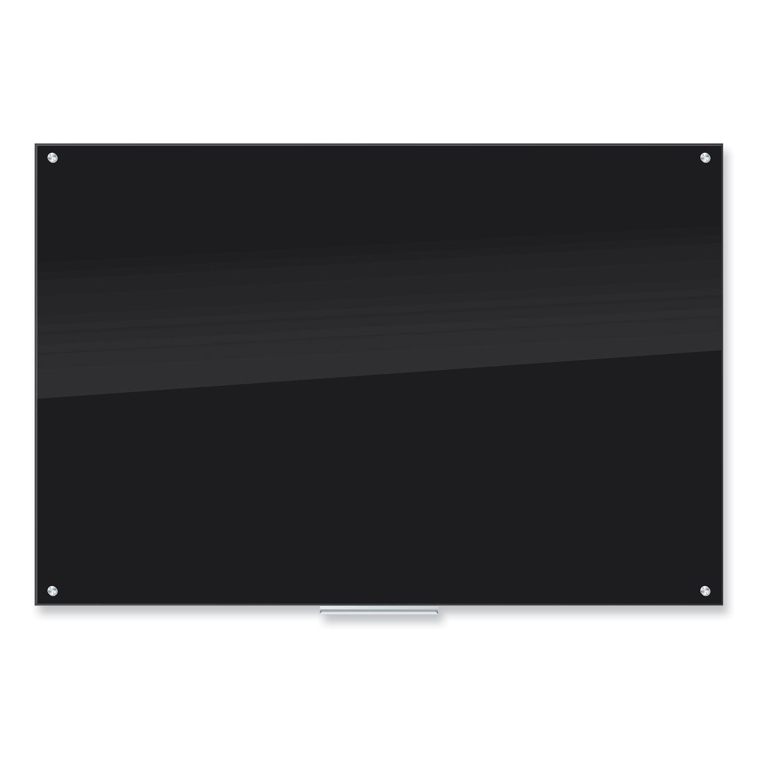 U Brands Black Glass Dry Erase Board, 70 x 47