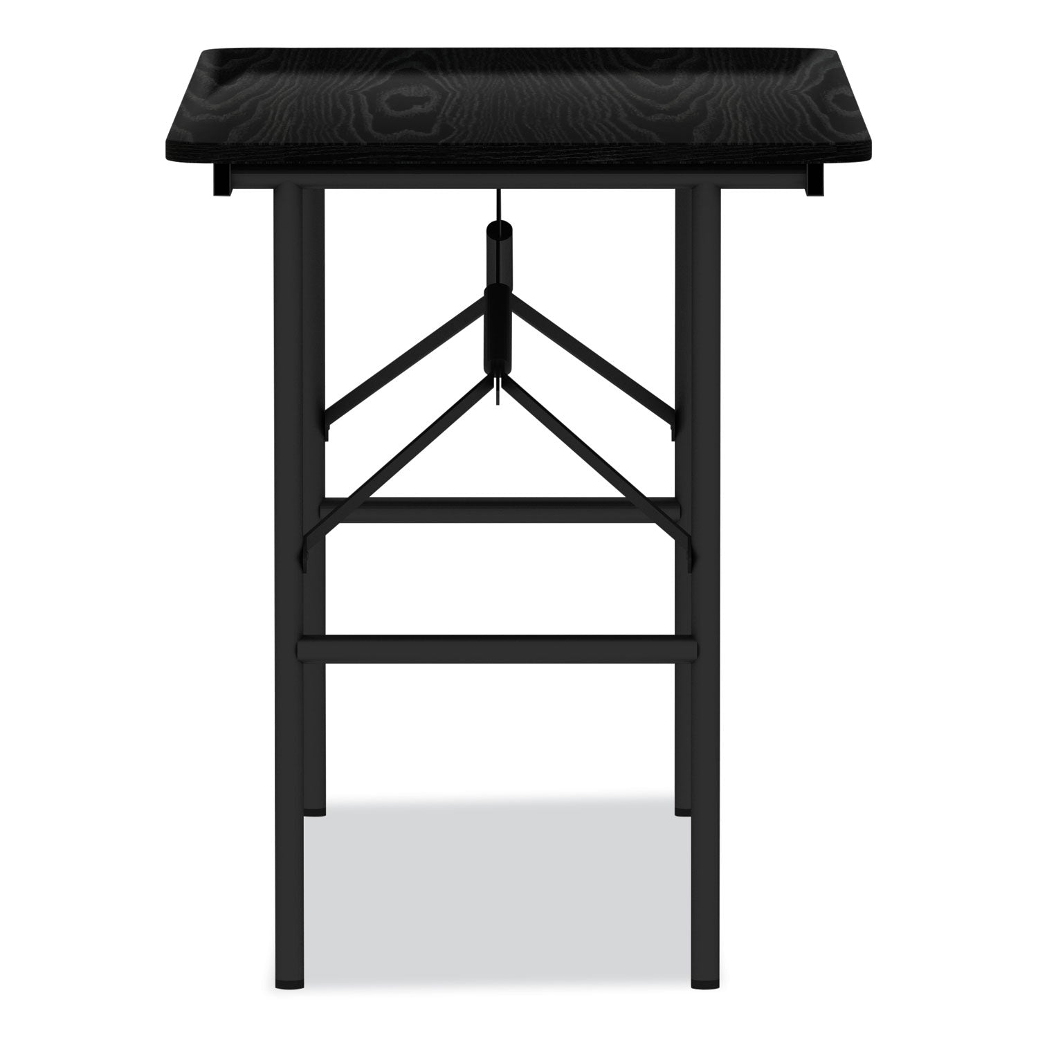 Alera Wood Folding Table, Rectangular, 48w x 23.88d x 29h, Black