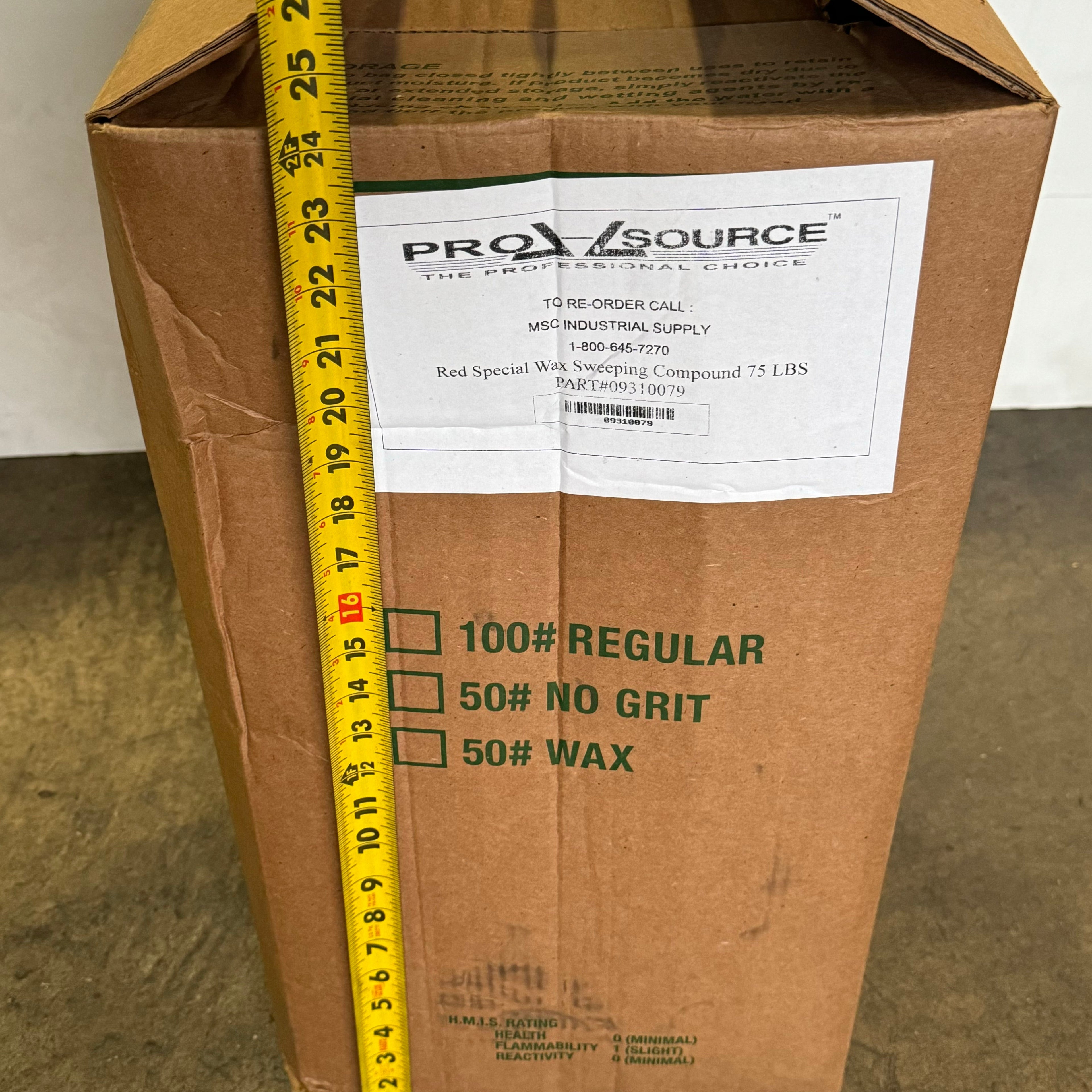 PRO SOURCE Red Wax Base Sweeping Compound Floor 59 LBS Sz 24” H x 12 1/2” W