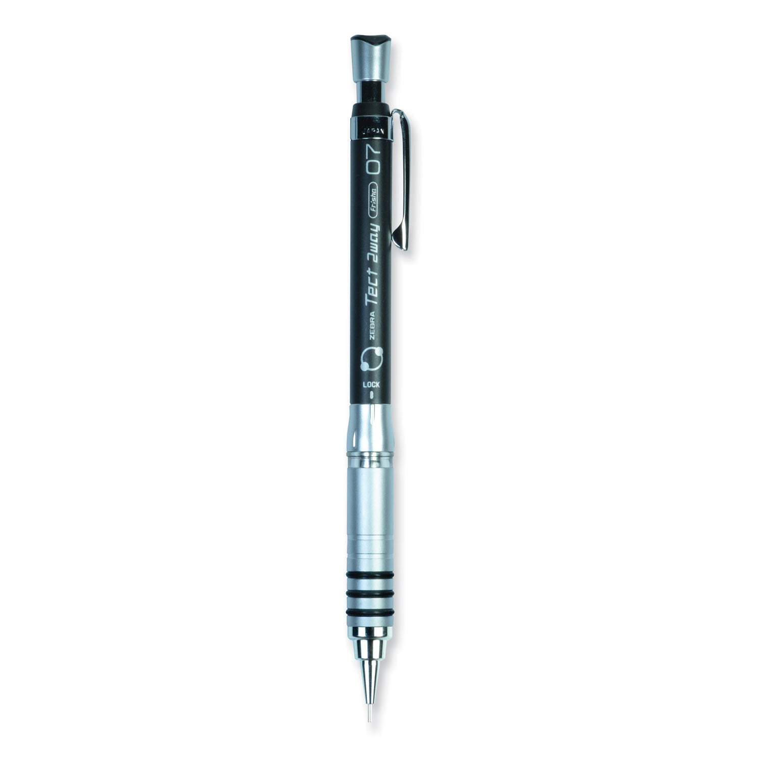 Zebra Zensations Tect 2way 1000 Technical Pencil, 0.7 mm, HB (#2), Black Lead, Black Barrel