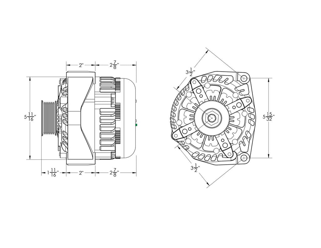 Mechman 320 Amp High Output Alternator 1996-2004 GM Truck 4.3L 4.8L 5.3L 5.7L 6L - Black