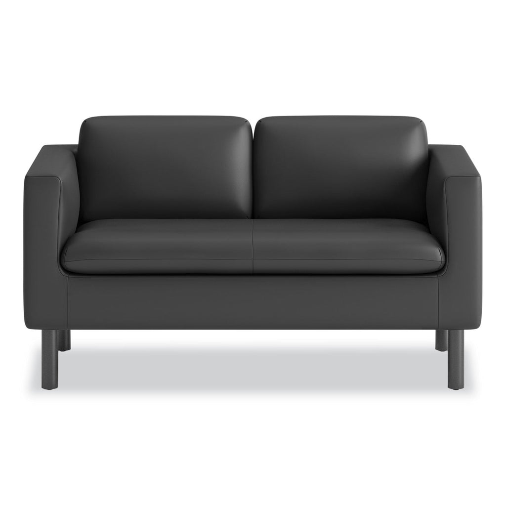 HON Parkwyn Series Loveseat, 53.5w x 26.75d x 29h, Black