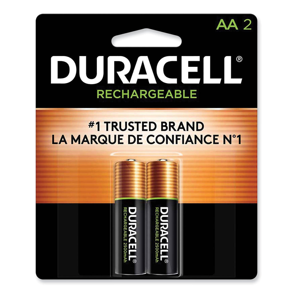 Duracell Rechargeable StayCharged NiMH Batteries, AA, 2/Pack