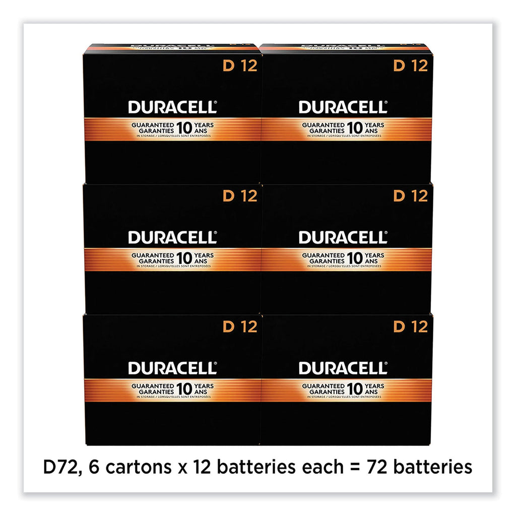 Duracell CopperTop Alkaline D Batteries, 72/Carton