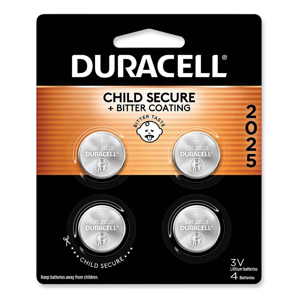 Duracell Lithium Coin Batteries With Bitterant, 2025, 4/Pack