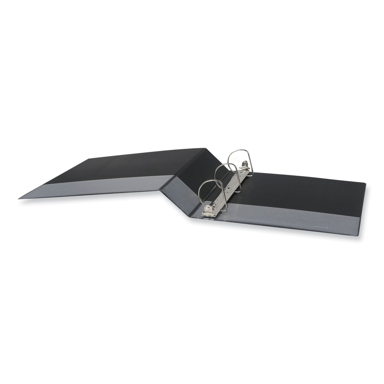 Universal Slant D-Ring View Binder, 3 Rings, 2" Capacity, 11 x 8.5, Black, 6/Carton