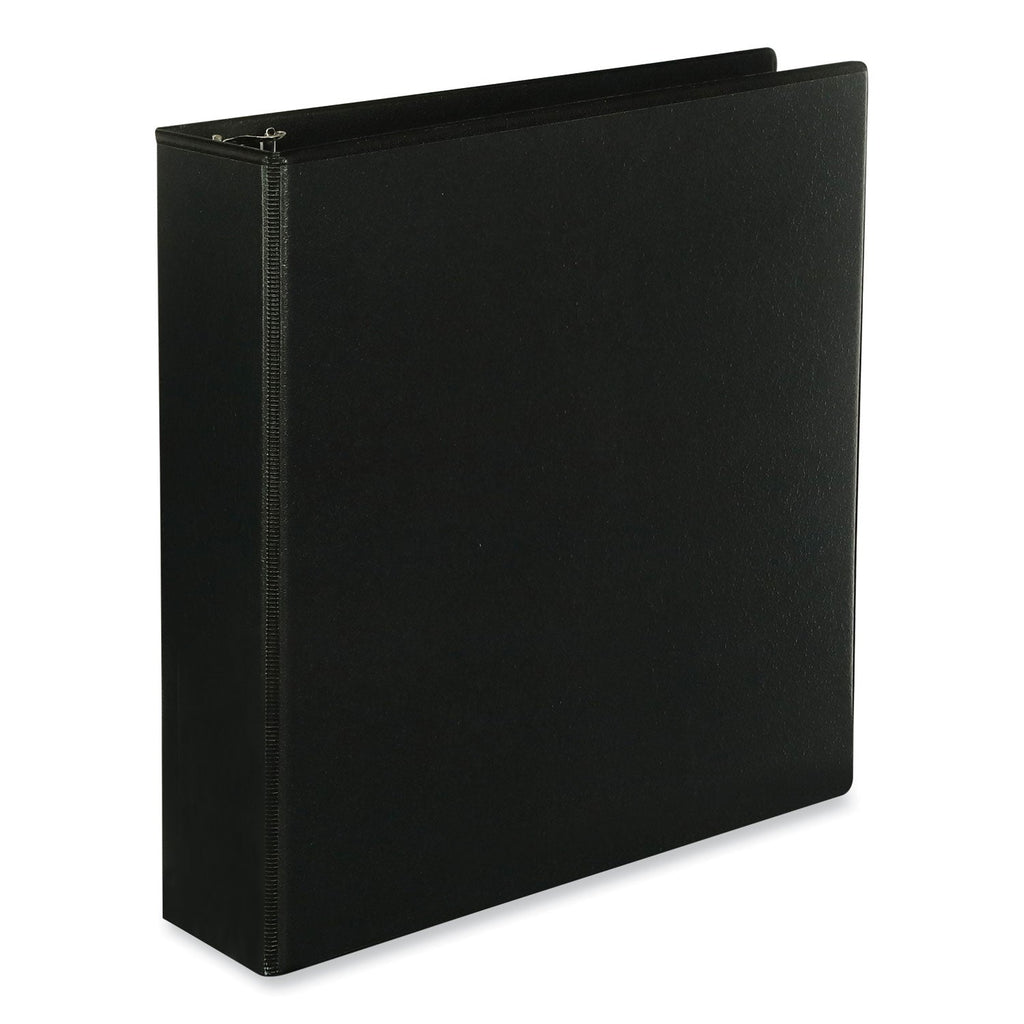 Universal Slant D-Ring View Binder, 3 Rings, 2" Capacity, 11 x 8.5, Black, 6/Carton