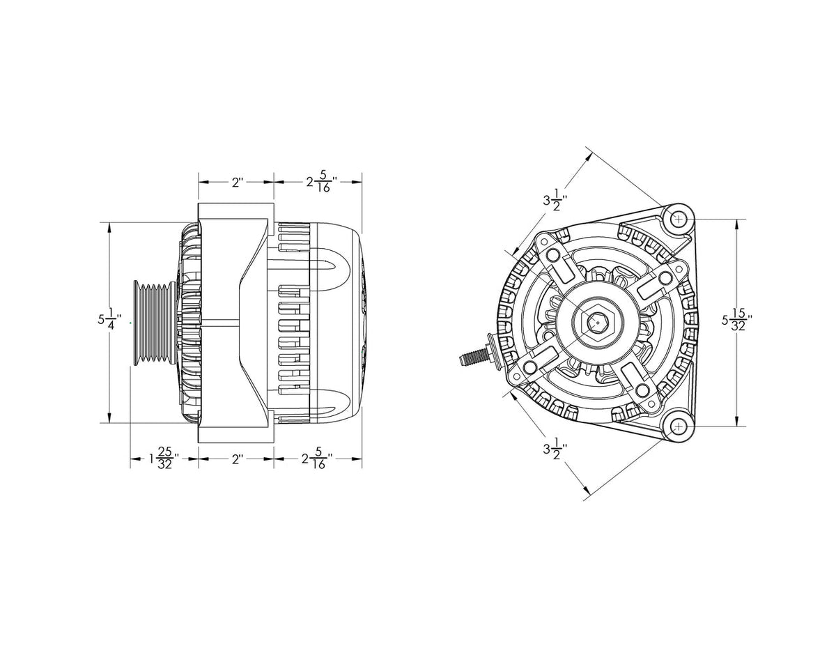 Mechman 170 Amp High Output Racing Alternator for GM Truck LS Brackets