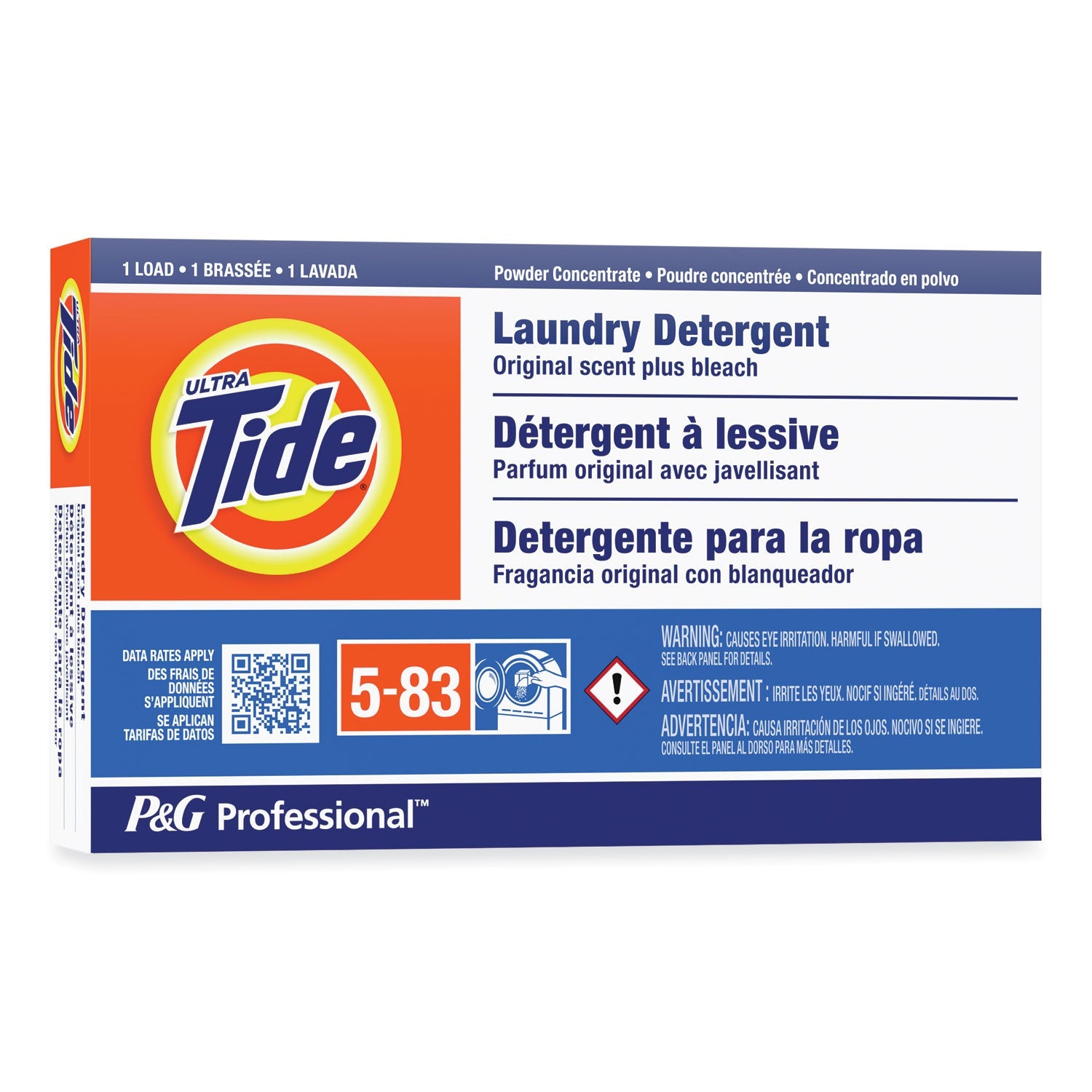 Tide Powder Laundry Detergent Plus Bleach, Original Scent, 1.4 oz Vending Box, 156/Carton