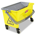 Rubbermaid HYGEN Press Wring Bucket for Microfiber Flat Mops, 43 qt, Yellow