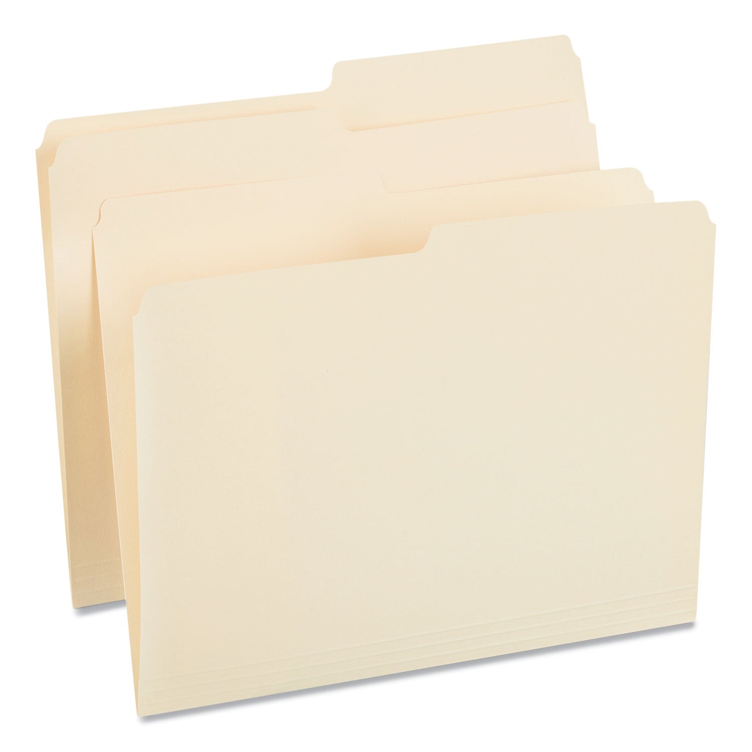 Universal Top Tab File Folders, 1/2-Cut Tabs: Assorted, Letter Size, 0.75" Expansion, Manila, 100/Box