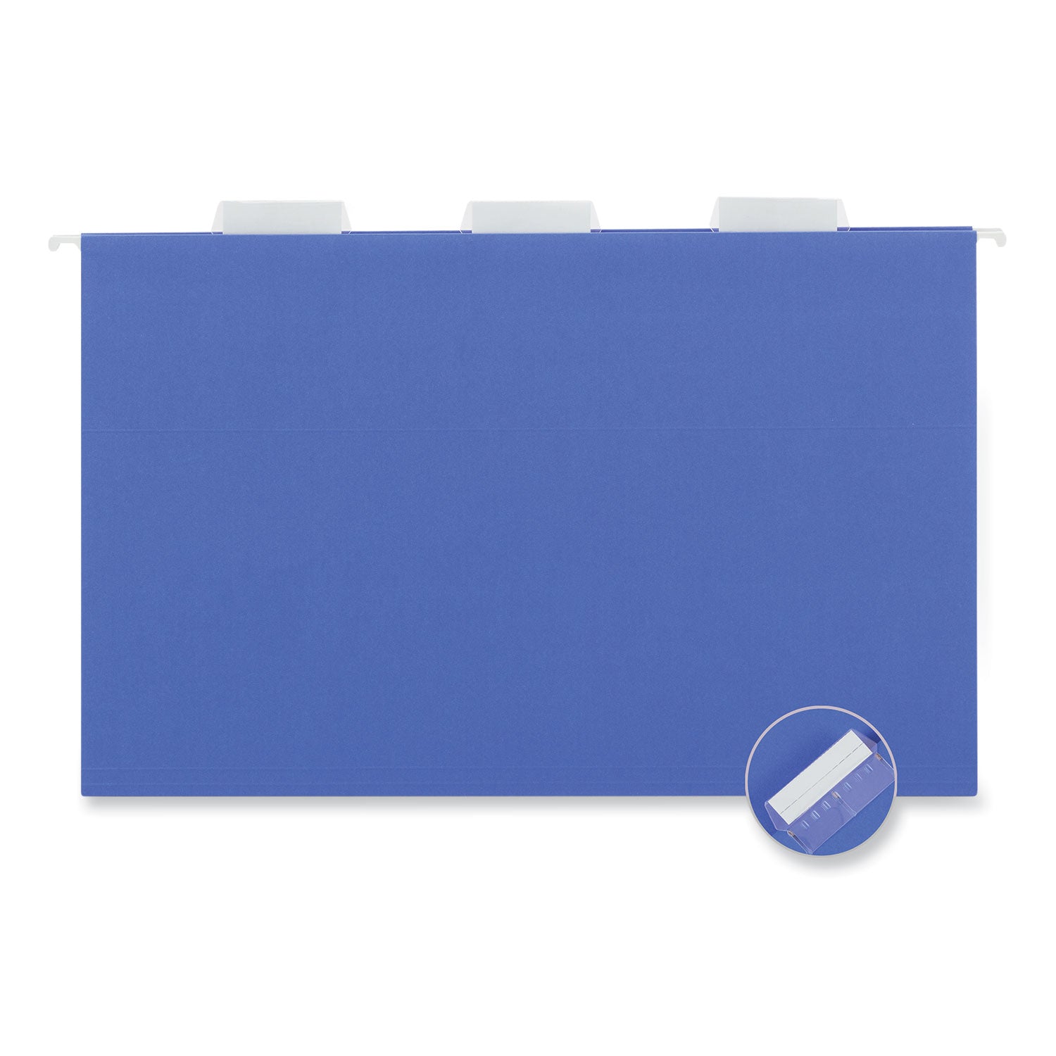 Universal Deluxe Bright Color Hanging File Folders, Legal Size, 1/5-Cut Tabs, Blue, 25/Box