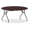 Alera Round Wood Folding Table, 59" Diameter x 29.13h, Mahogany